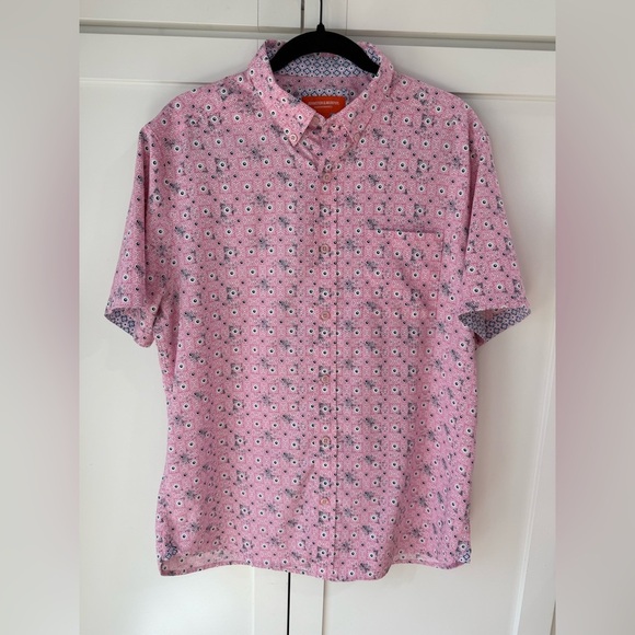 Johnston & Murphy Other - Johnston Murphy Performance S/S Shirt Geometric Design M Excellent Condition